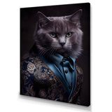 Stylish Cat In Fancy Blue Fashion Design I