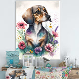 Dachshund Surrounded By Flowers I