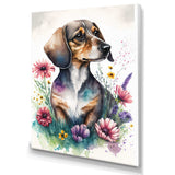 Dachshund Surrounded By Flowers I