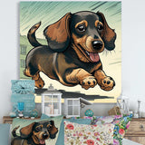 Cartoon Of Playful Dachshund