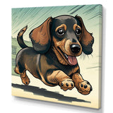 Cartoon Of Playful Dachshund