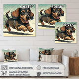 Cartoon Of Playful Dachshund