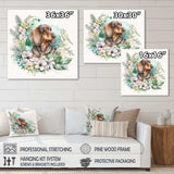 Cute Watercolor Dachshund With Flowers III