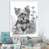 Cute Yorkshire Dog With Flowers I