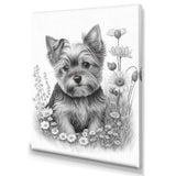 Cute Yorkshire Dog With Flowers I