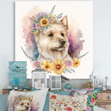 Cute Yorkshire Dog With Flowers III