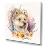 Cute Yorkshire Dog With Flowers III