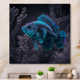 Mysterious Tropical Blue Fish In Tones Of Blue I