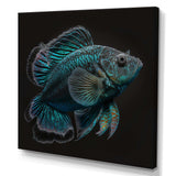 Mysterious Tropical Blue Fish In Tones Of Blue III