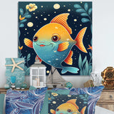 Cute Cartoon Fish In Orange And Blue