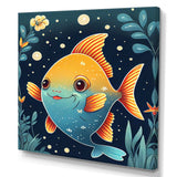 Cute Cartoon Fish In Orange And Blue