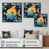 Cute Cartoon Fish In Orange And Blue