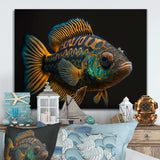 Tropical Blue Fish In Shades Of Blue And Orange II