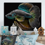 Tropical Blue Fish In Shades Of Blue And Orange VI