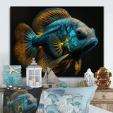 Tropical Blue Fish In Shades Of Blue And Orange I