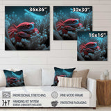 Red Crab In Shades Of Black And Blue III