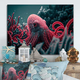 Red Octopus On The Ocean Floor V