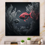 Black And Red Tropical Fish X