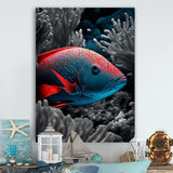 Mysterious Tropical Fish In Blue And Red IV