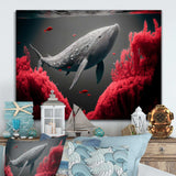 Whale In Red And Gray