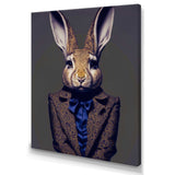 Fancy Rabbit In A Gray And Blue Suit