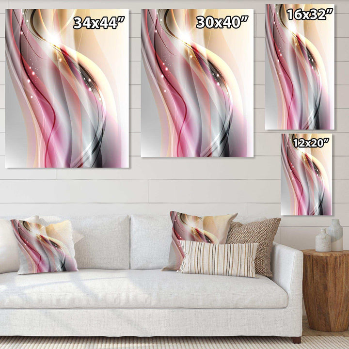 Pink Brown Abstract Lines - Modern Wall Art Prints