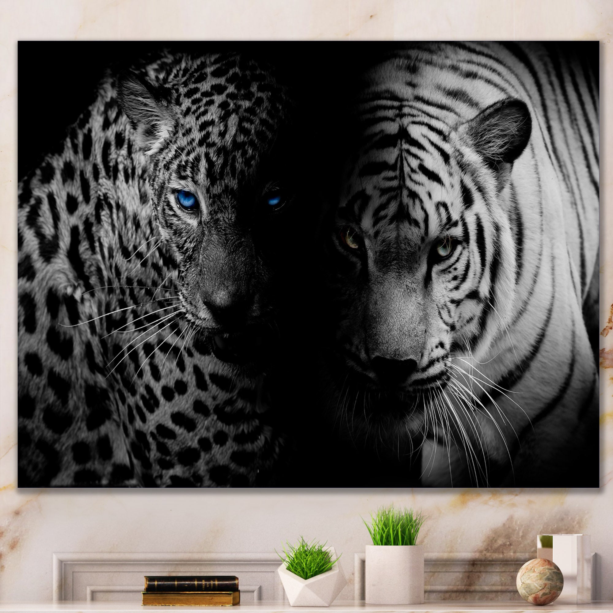 Leopard and Tiger in Black