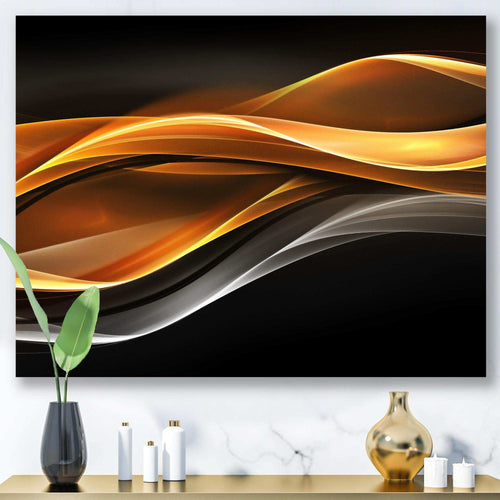 Gold Silver Inward Lines - Modern Living Room Wall Decor