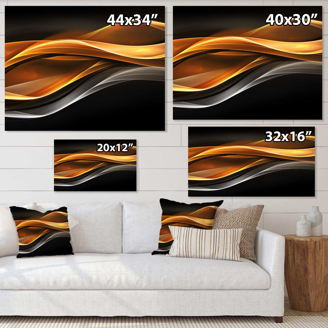 Gold Silver Inward Lines - Modern Living Room Wall Decor
