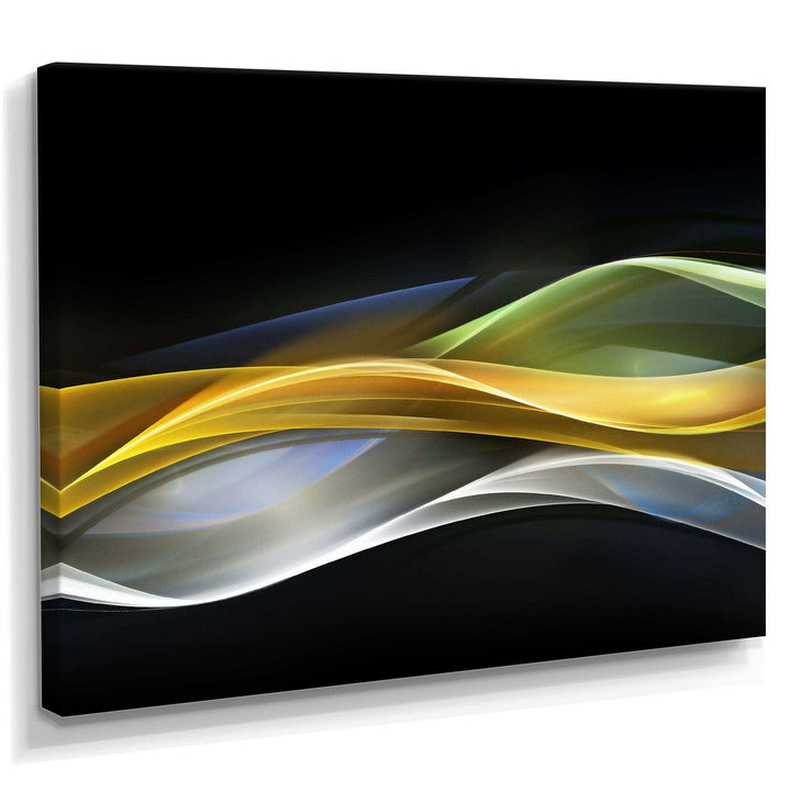 Gold Silver Straight Yellow Lines - Modern Canvas Wall Art