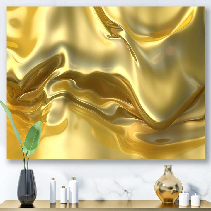 Golden Cloth Texture - Modern Living Room Wall Decor