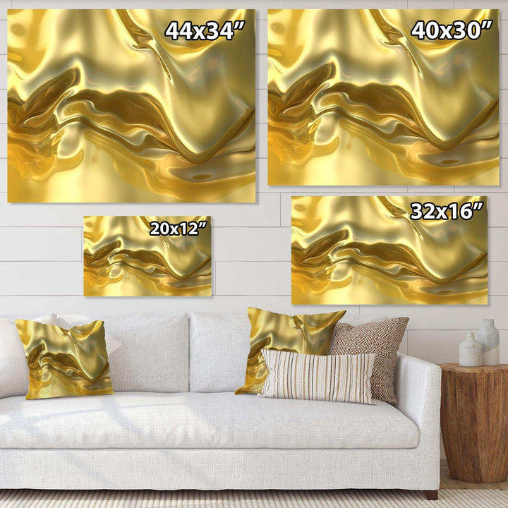 Golden Cloth Texture - Modern Living Room Wall Decor