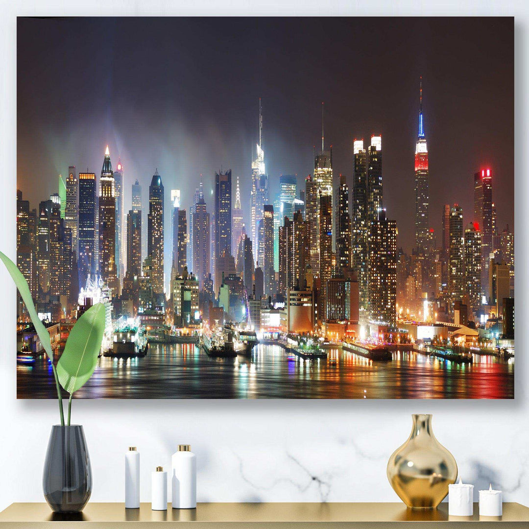 Lit NYC Manhattan Skyline