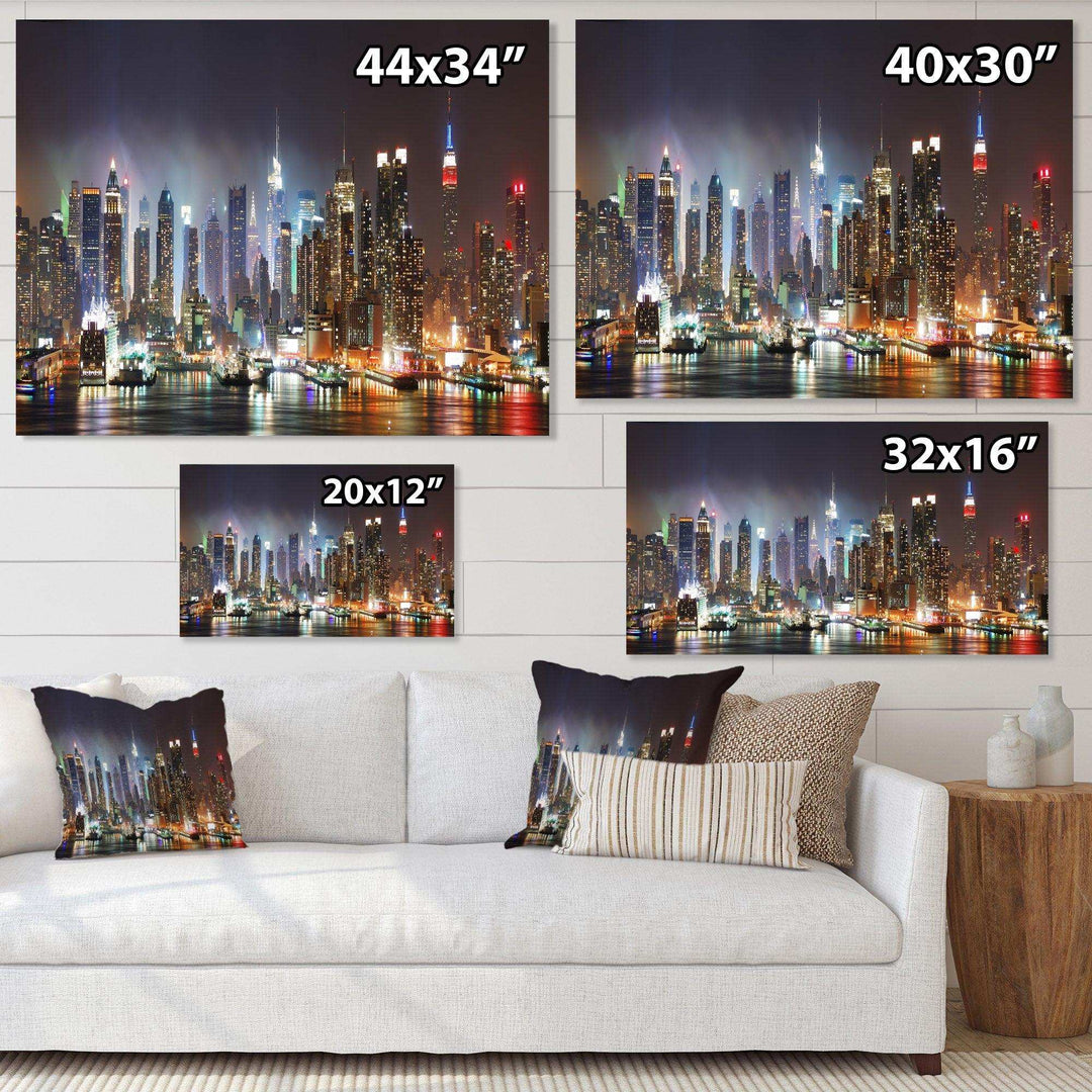 Lit NYC Manhattan Skyline