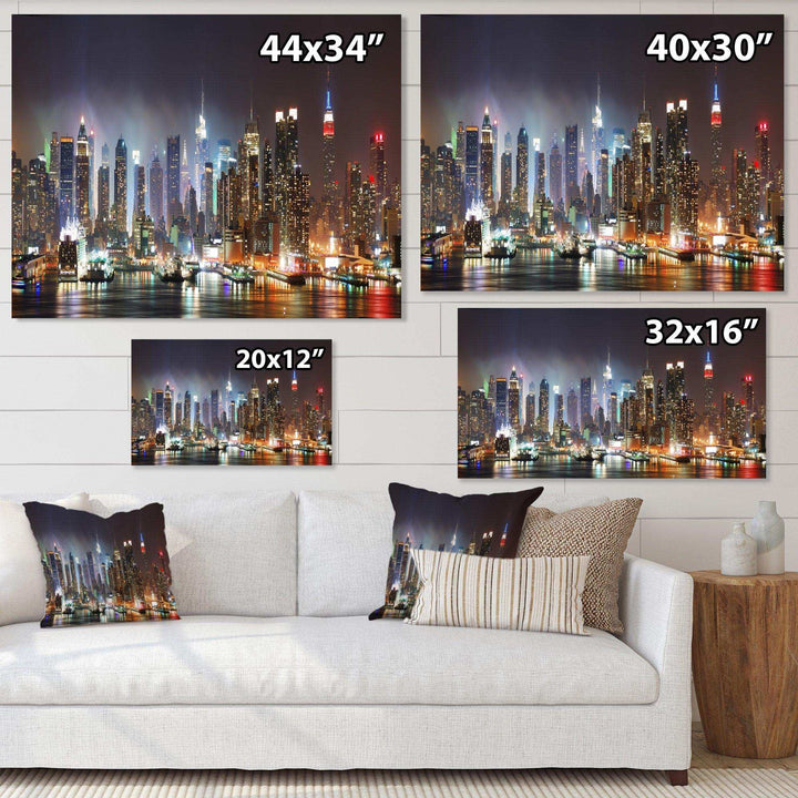 Lit NYC Manhattan Skyline