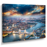 Aerial View of London at Dusk Canvas Canvas