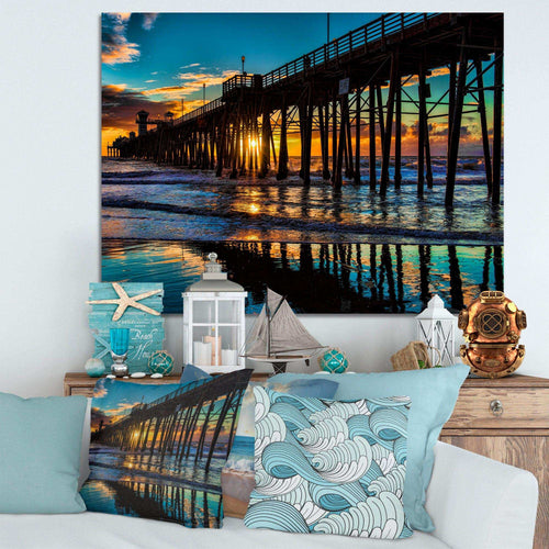 Oceanside Pier at Evening - Landscape Bedroom Wall Art