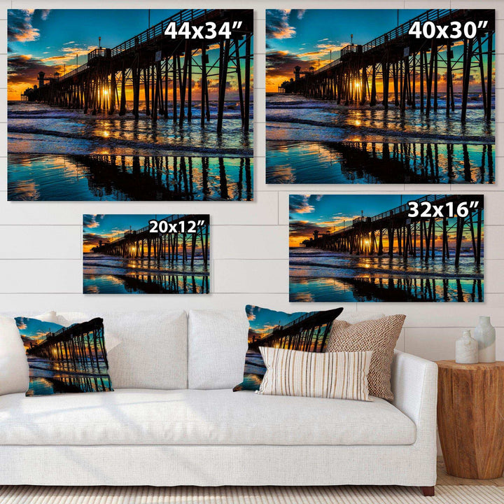 Oceanside Pier at Evening - Landscape Bedroom Wall Art