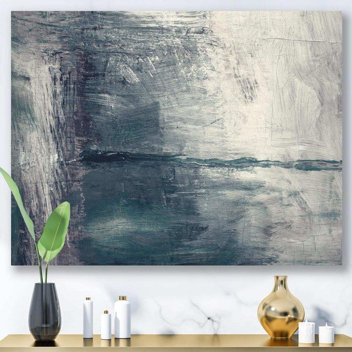 Grey Abstract Pattern Oil - Modern Bedroom Wall Art