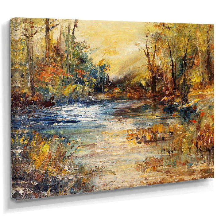 Stream in Forest Oil Painting