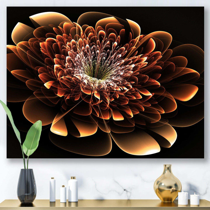 Brown Fractal Flower - Modern Bedroom Wall Art