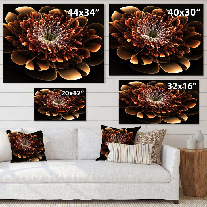 Brown Fractal Flower - Modern Bedroom Wall Art