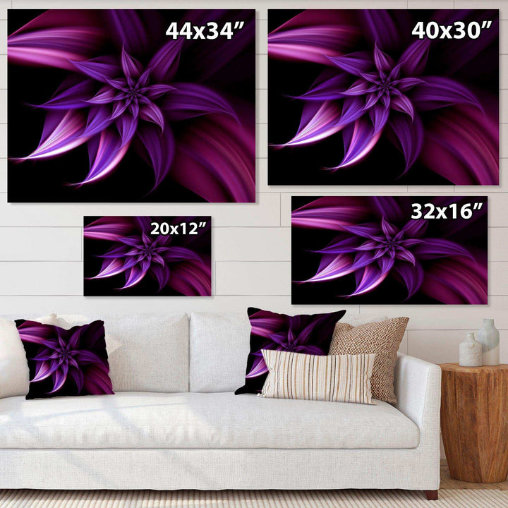 Fractal Flower Purple - Modern Canvas Wall Art
