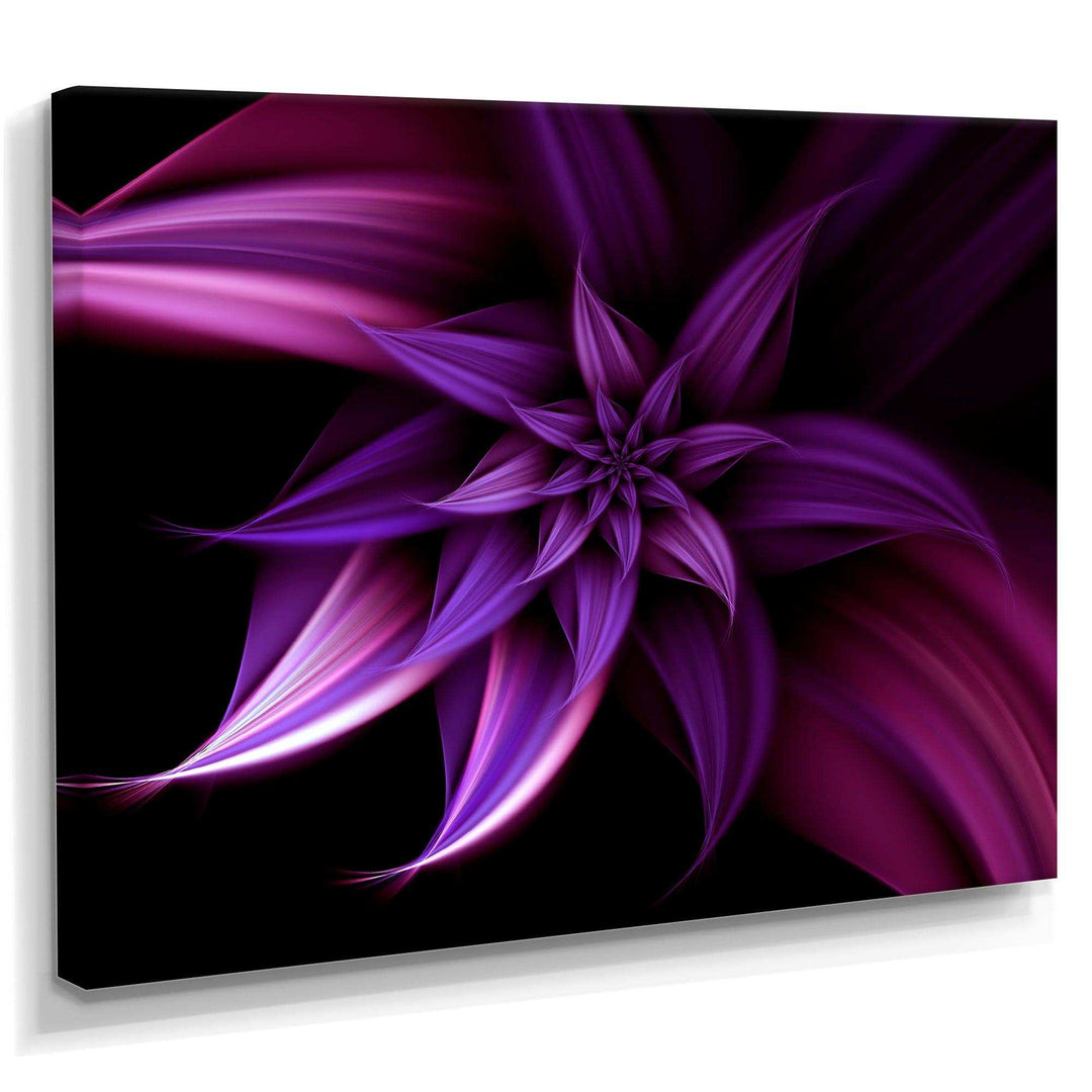 Fractal Flower Purple - Modern Canvas Wall Art