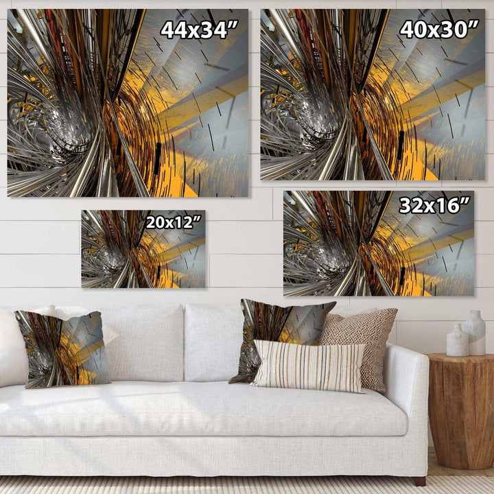 Fractal Yellow Connected Stripes - Modern Wall Art Prints