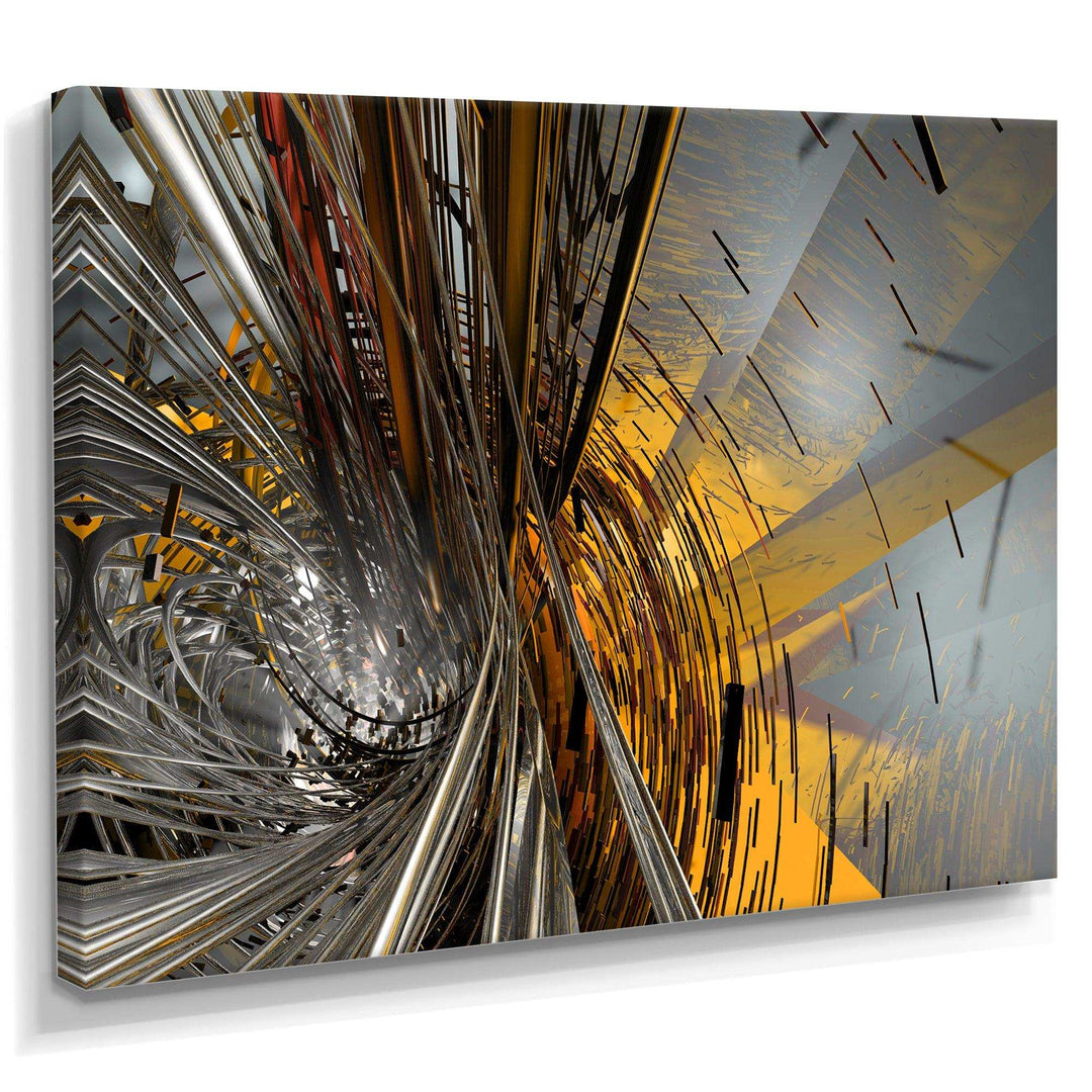 Fractal Yellow Connected Stripes - Modern Wall Art Prints