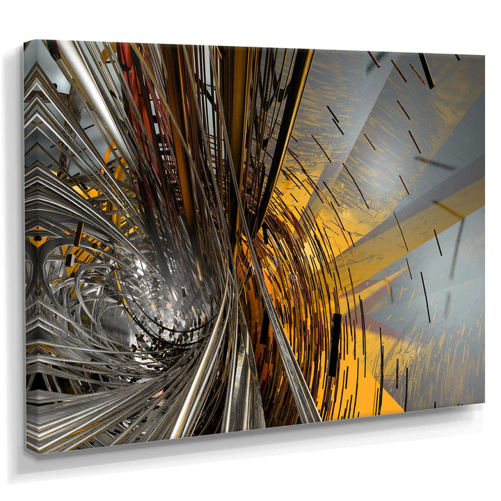 Fractal Yellow Connected Stripes - Modern Wall Art Prints