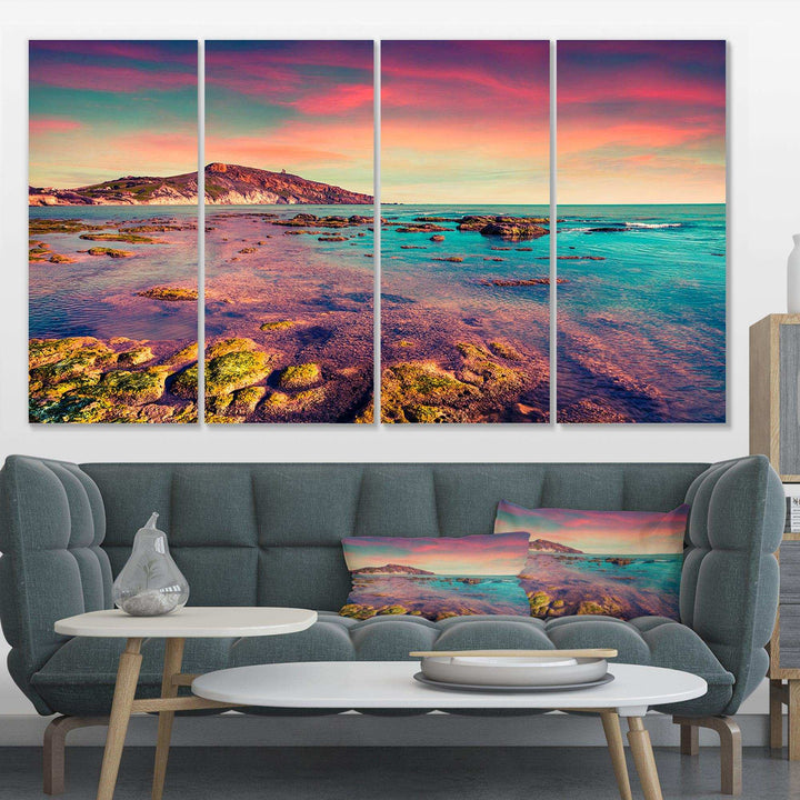 Giallonardo Beach Colorful Sunset Multi-Panels