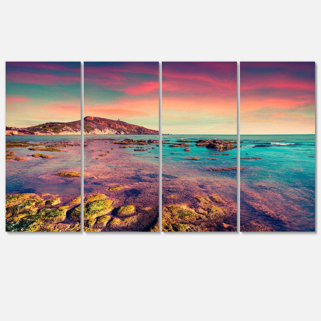 Giallonardo Beach Colorful Sunset Multi-Panels