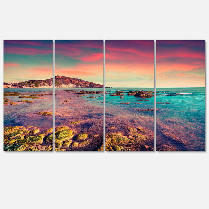 Giallonardo Beach Colorful Sunset Multi-Panels